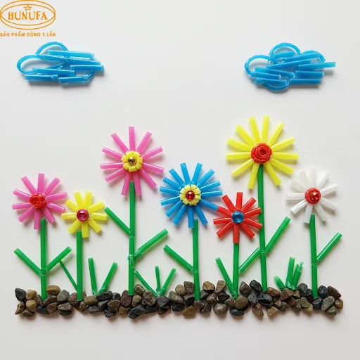 Bộ tranh sáng tạo từ ống hút đẹp, đầy sắc màu