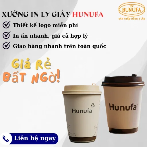 Xưởng in ly giấy chất lượng, miễn phí thiết kế logo, giá tốt nhất