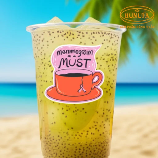 Hình ảnh ly trà bí đao hạt chia