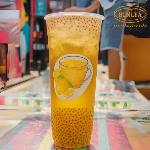 Hình ảnh ly trà bí đao hạt chia