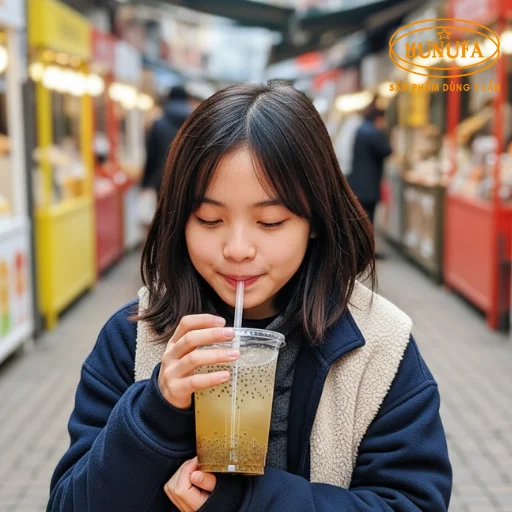 Hình ảnh ly trà bí đao hạt chia