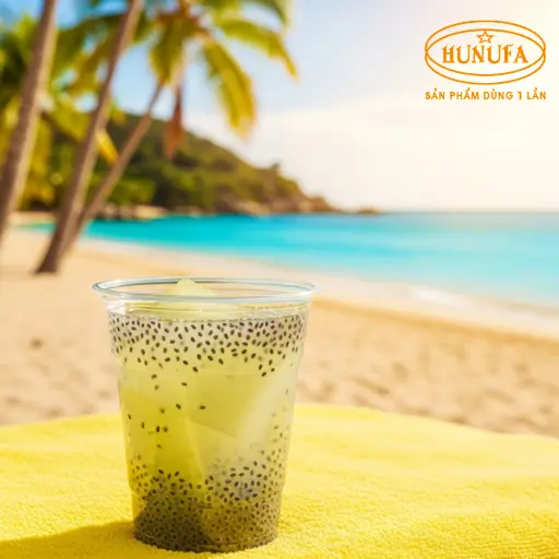 Hình ảnh ly trà bí đao hạt chia