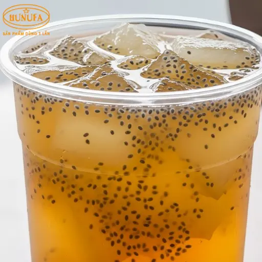 Hình ảnh ly trà bí đao hạt chia