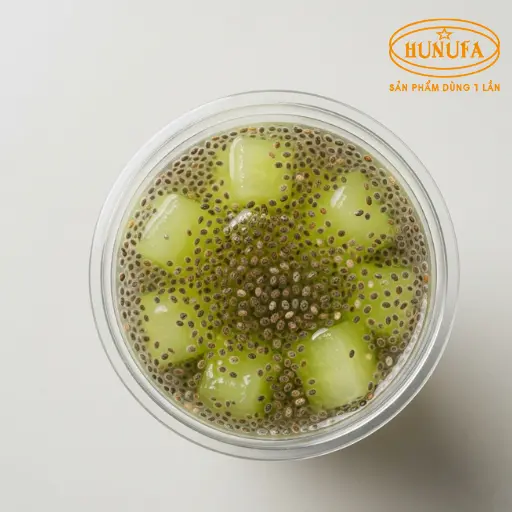 Hình ảnh ly trà bí đao hạt chia
