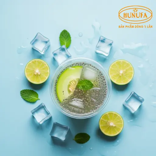 Hình ảnh ly trà bí đao hạt chia