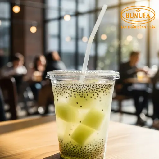 Hình ảnh ly trà bí đao hạt chia