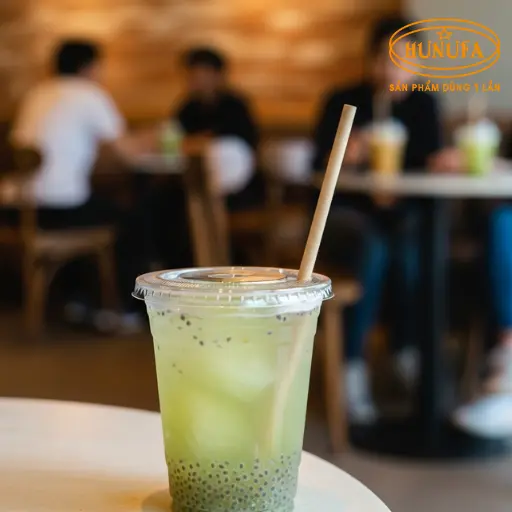 Hình ảnh ly trà bí đao hạt chia