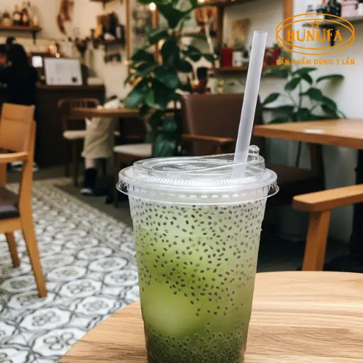 Hình ảnh ly trà bí đao hạt chia