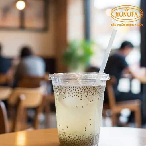 Hình ảnh ly trà bí đao hạt chia