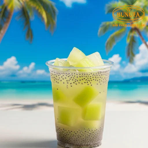 Hình ảnh ly trà bí đao hạt chia 