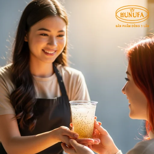 Hình ảnh ly trà bí đao hạt chia