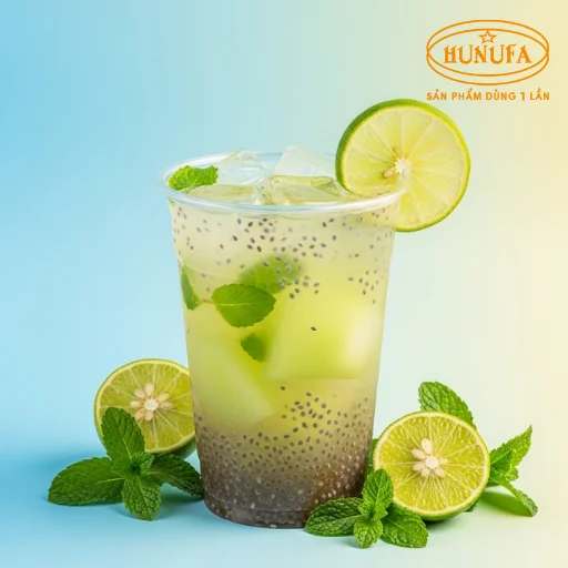 Hình ảnh ly trà bí đao hạt chia