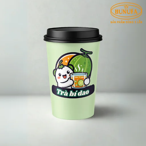 Logo ly trà bí đao hạt chia