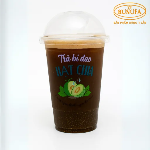 Logo ly trà bí đao hạt chia