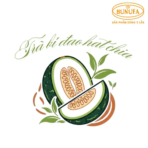 Logo trà bí đao hạt chia