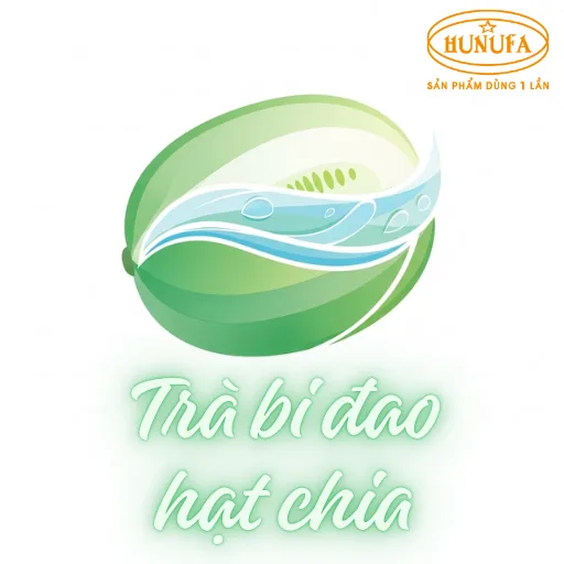 Logo trà bí đao hạt chia