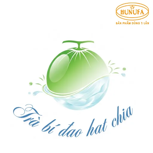 Logo trà bí đao hạt chia