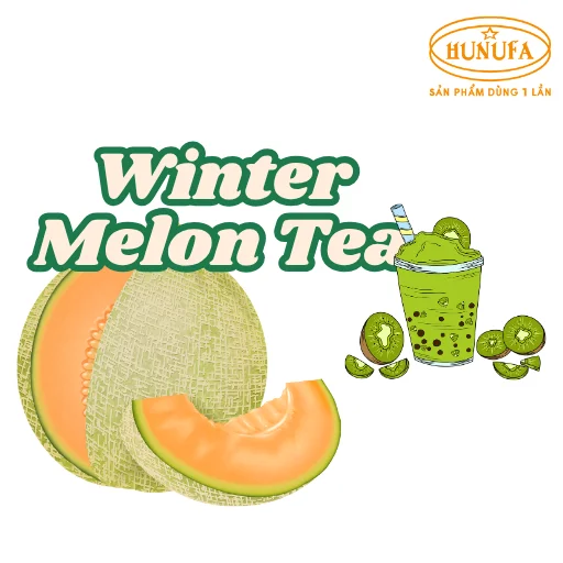 Logo trà bí đao hạt chia