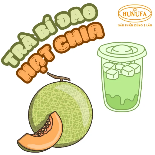 Logo trà bí đao hạt chia