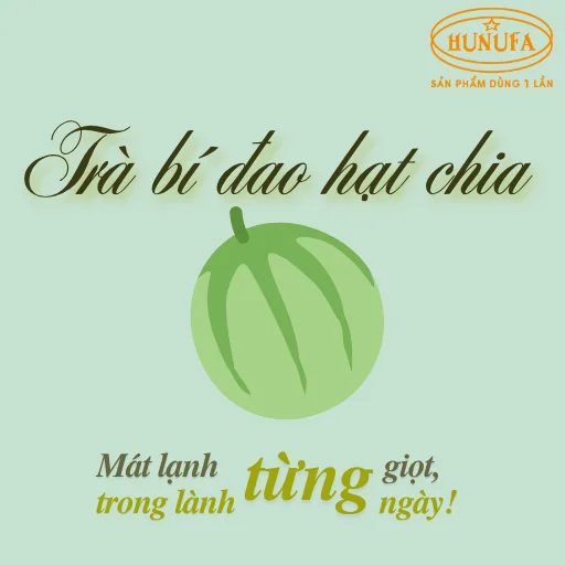 Logo trà bí đao hạt chia