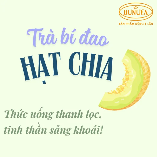 Logo trà bí đao hạt chia