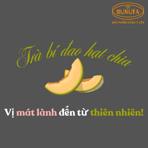 Logo trà bí đao hạt chia