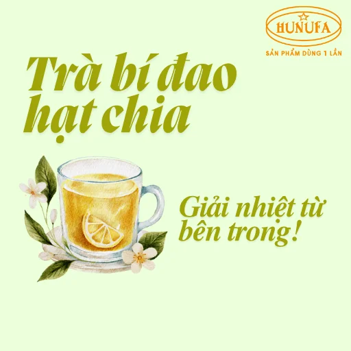Logo trà bí đao hạt chia