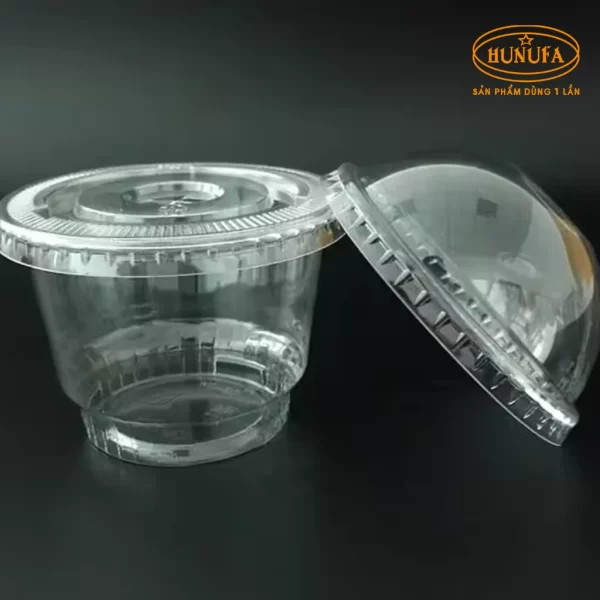 Ly nhựa PET 200ml có nắp giá tốt - đựng kem, tàu hũ, chè