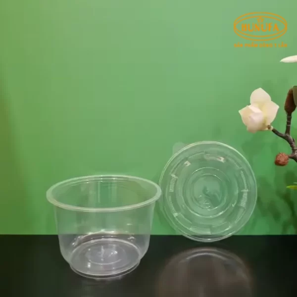 Ly nhựa PET 200ml có nắp giá tốt - đựng kem, tàu hũ, chè