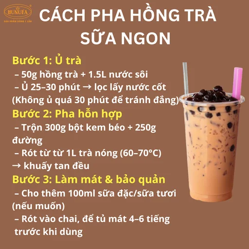 tỷ lệ pha hồng trà sữa