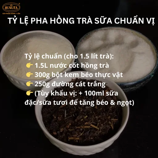 tỷ lệ pha hồng trà sữa