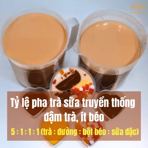 tỷ lệ pha trà sữa truyền thống