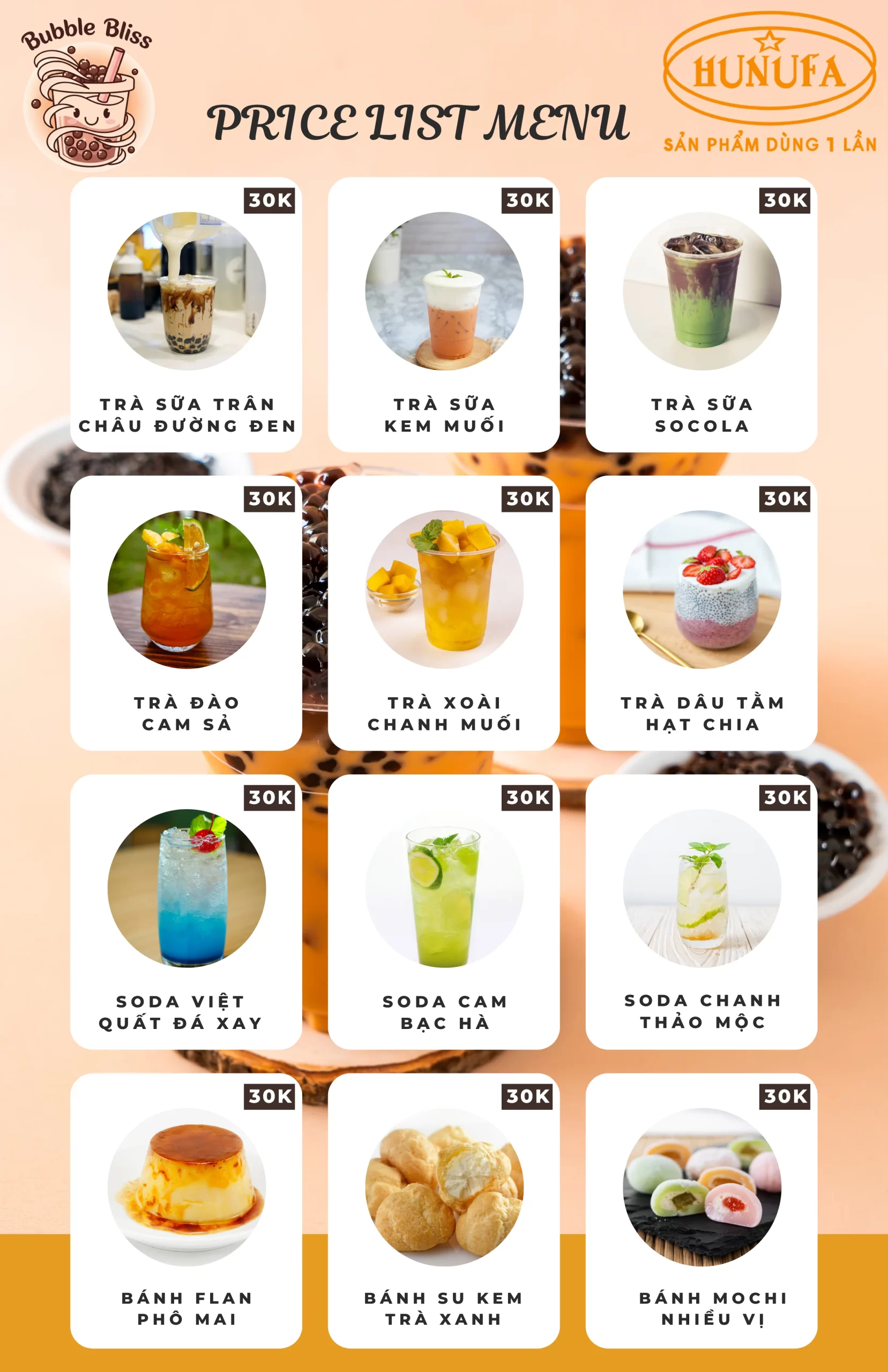 Menu đồ uống