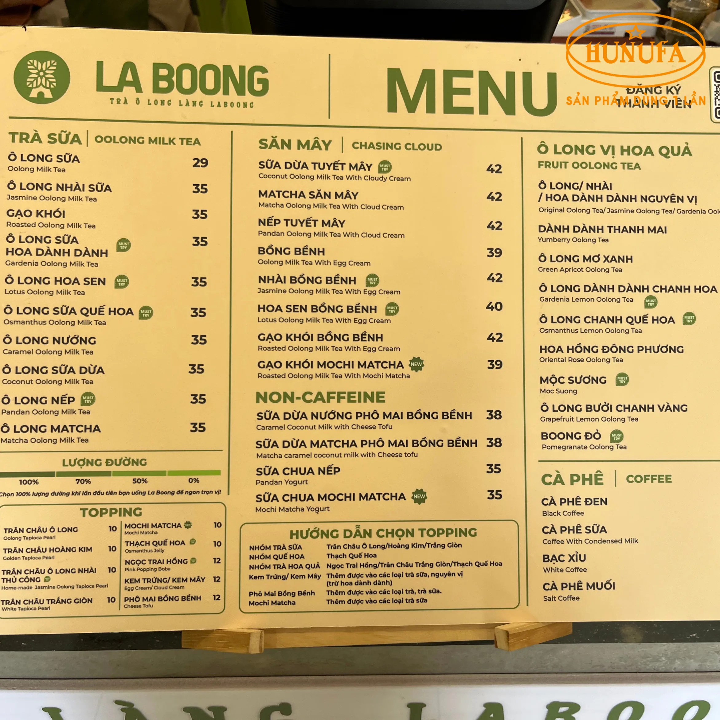 Menu đồ uống