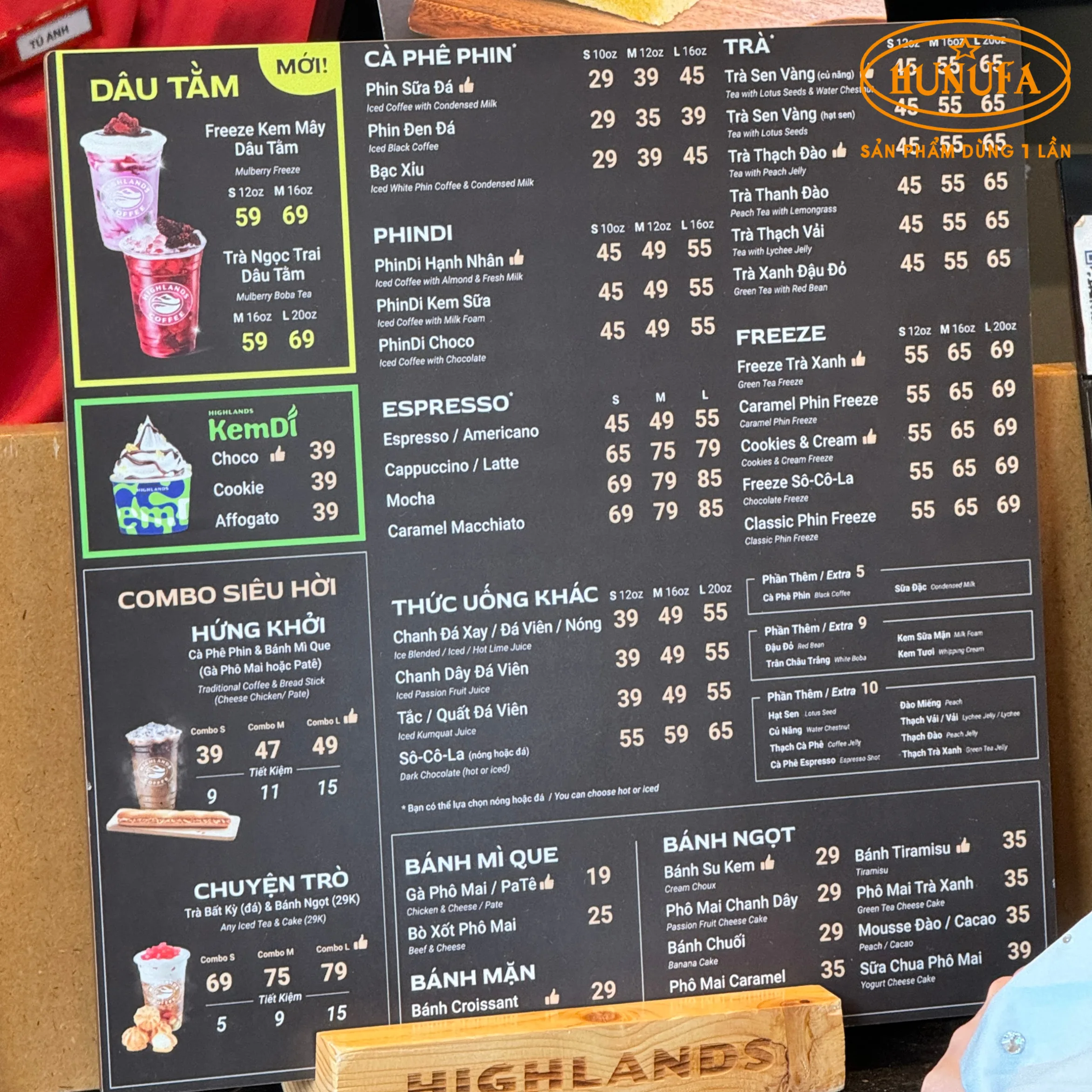 Menu đồ uống