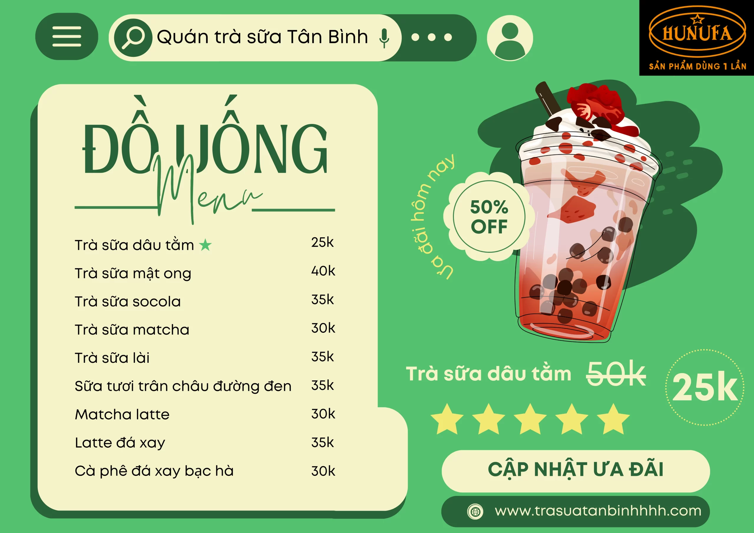 Menu đồ uống
