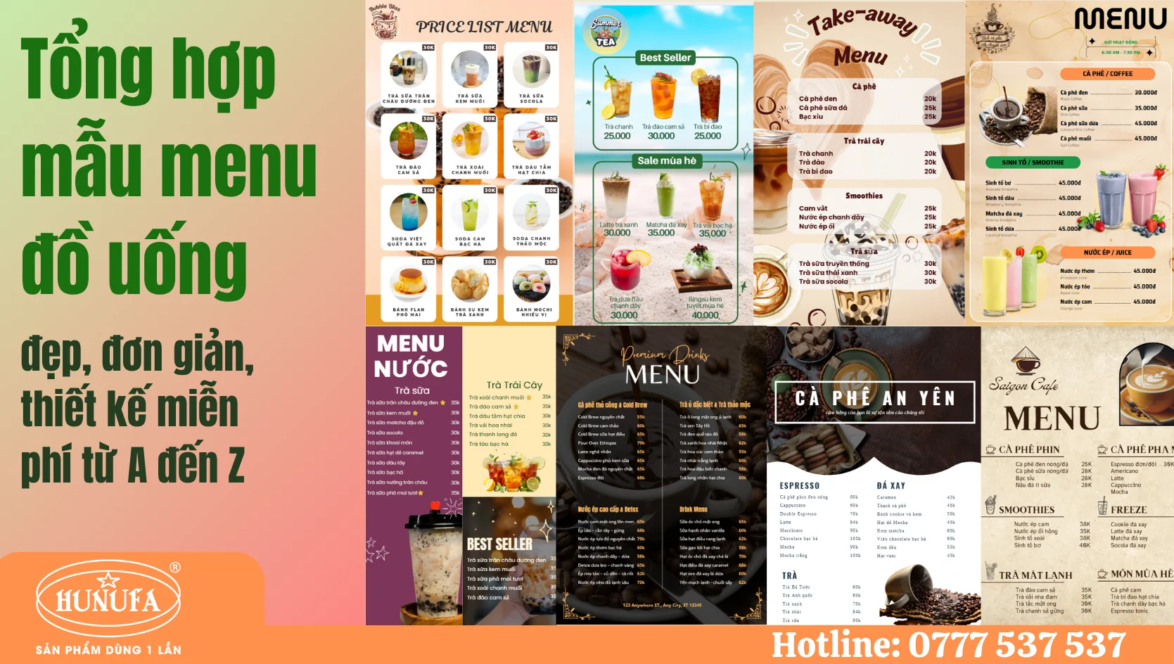 Menu đồ uống