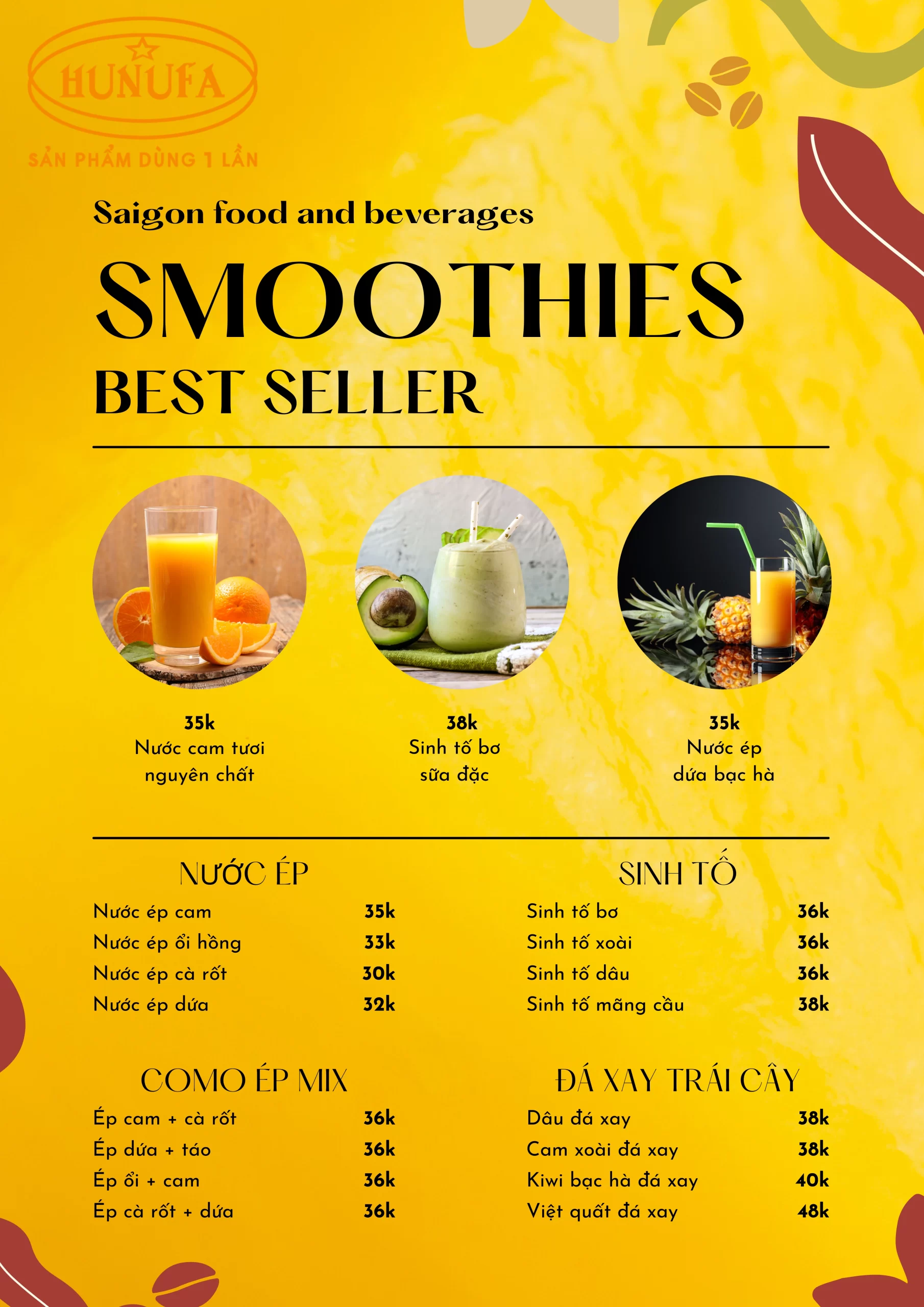 Menu đồ uống