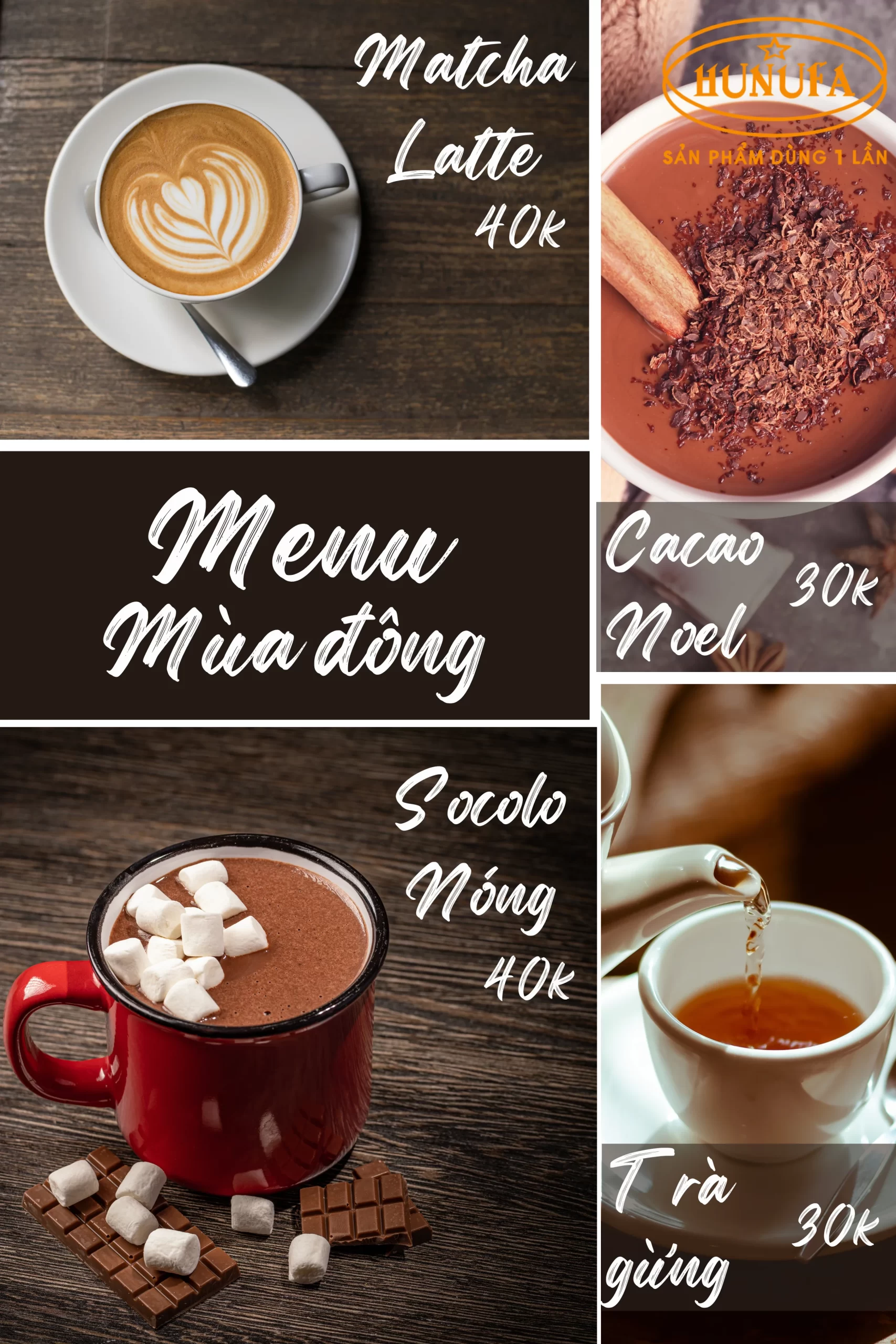 Menu đồ uống mùa đông cho quán cafe
