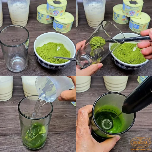 công thức làm matcha sữa gấu