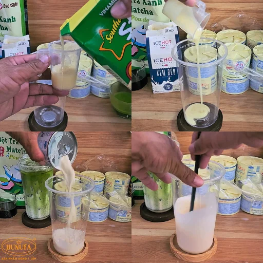 công thức làm matcha sữa gấu