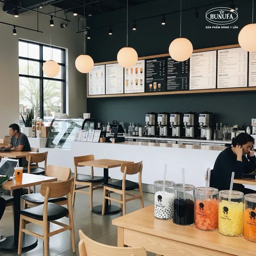 trang trí quán trà sữa diện tích nhỏ