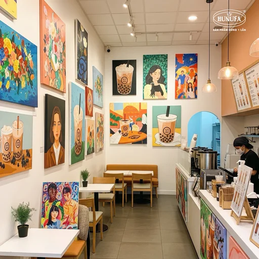 decor quán trà sữa nhỏ