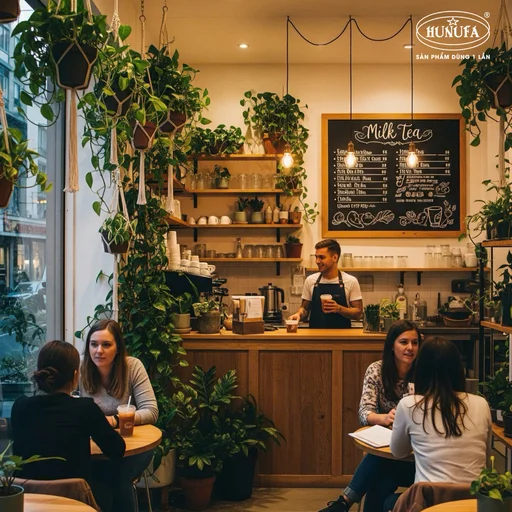decor quán trà sữa nhỏ