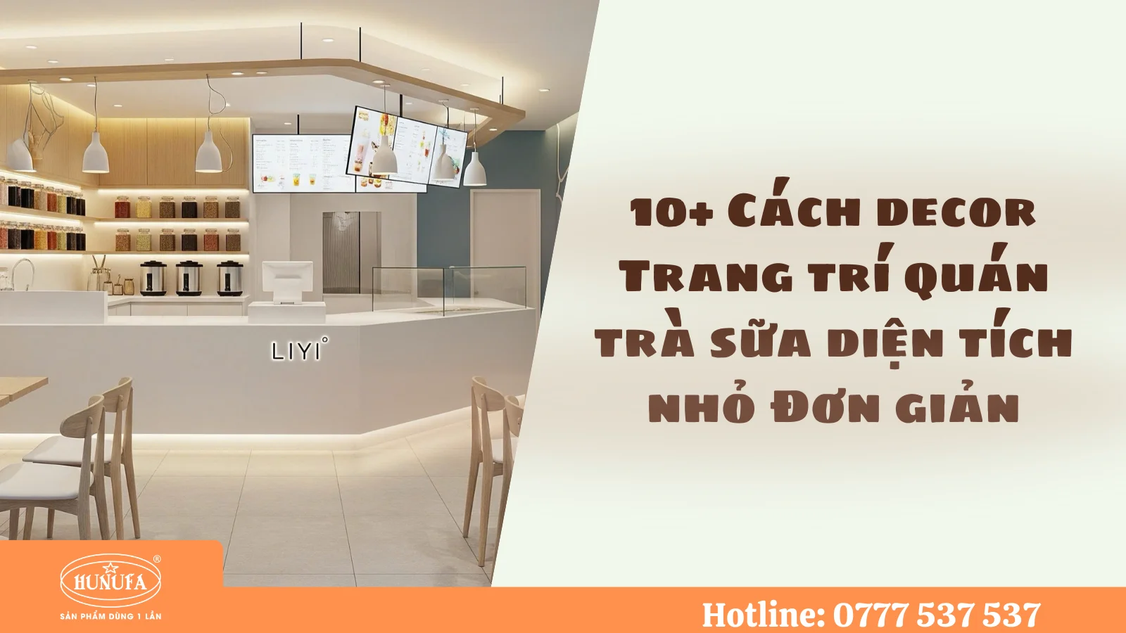 decor quán trà sữa nhỏ