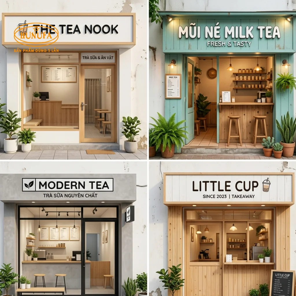 50+ mẫu quán trà sữa nhỏ đẹp, đơn giản, tối ưu không gian