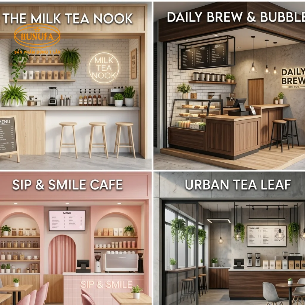 50+ mẫu quán trà sữa nhỏ đẹp, đơn giản, tối ưu không gian