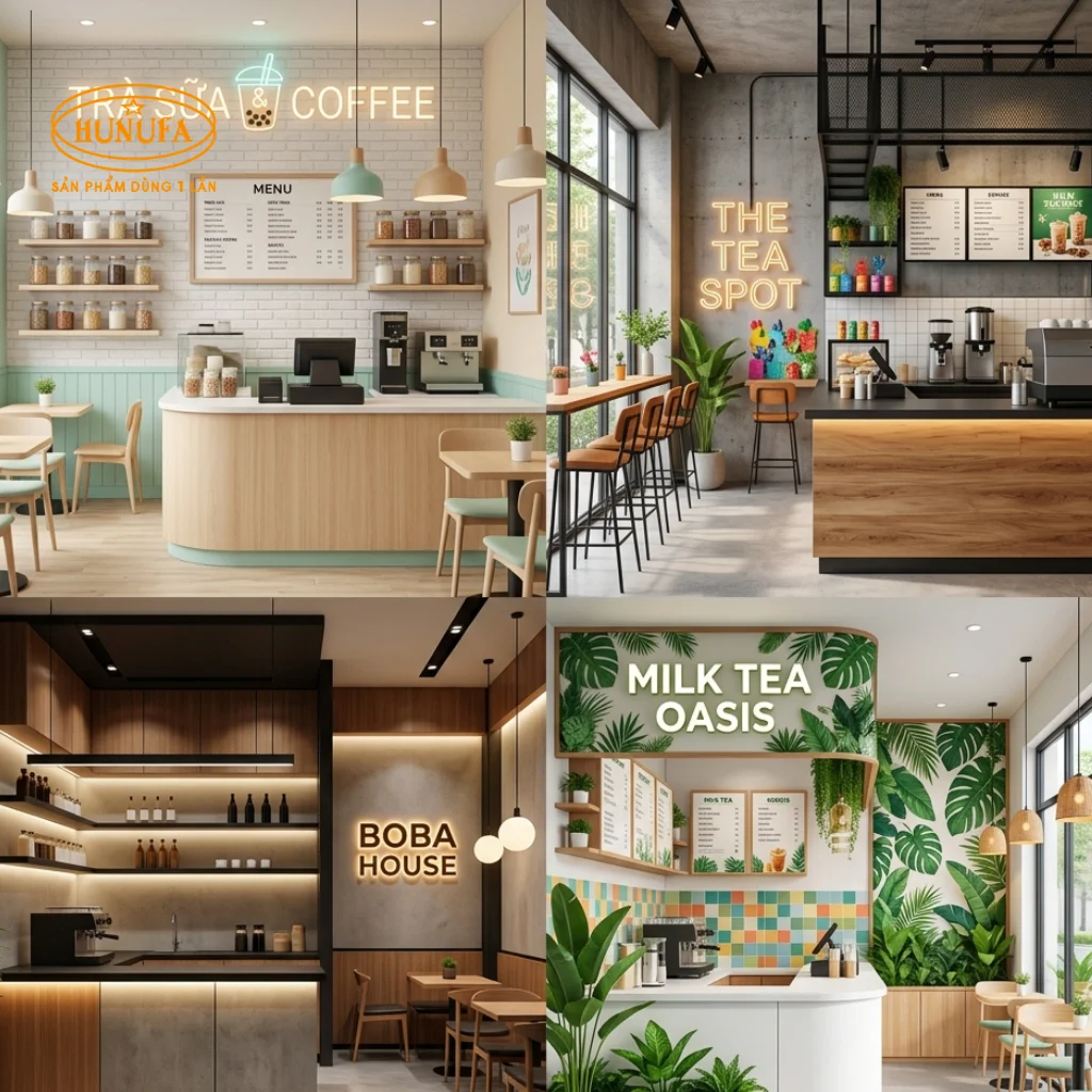 50+ mẫu quán trà sữa nhỏ đẹp, đơn giản, tối ưu không gian