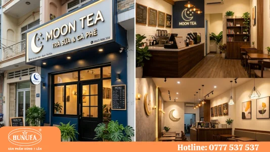 mẫu thiết kế quán trà sữa nhỏ