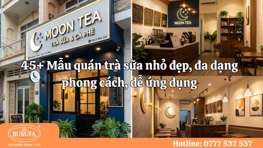 Mẫu thiết kế quán trà sữa nhỏ đẹp